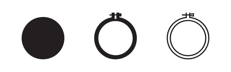 Embroidery hoop icons for needlework and sewing hobby design © liubomir118809