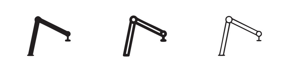 Microphone boom arm or desk lamp arm icon set © liubomir118809