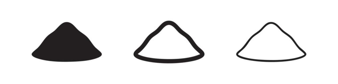 Pile of powder or sand icon set