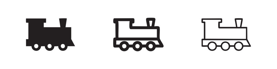 Steam Locomotive Train Engine Icon Set © liubomir118809