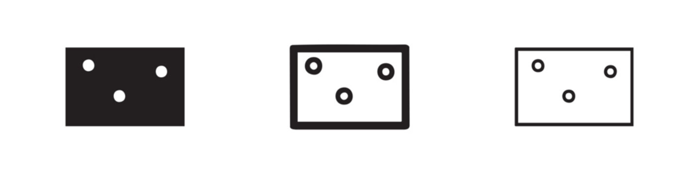 Rectangle with Three Dots Icon Set in Three Different Styles