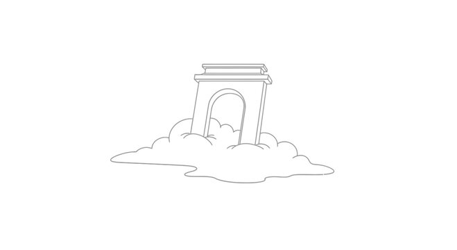 Surreal Arc De Triomphe Melting into Clouds