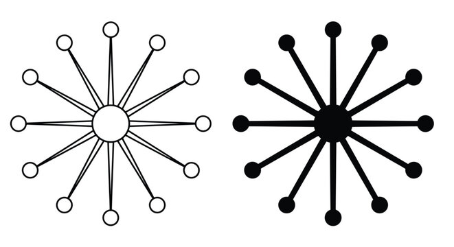 starburst shapes black and white graphic design