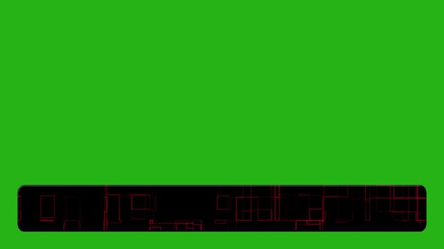 Stylish, abstract, lower third video template with a red geometric pattern and a chroma key background. 4K
