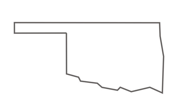 Oklahoma State Outline Gray Vector Map Minimalist Design