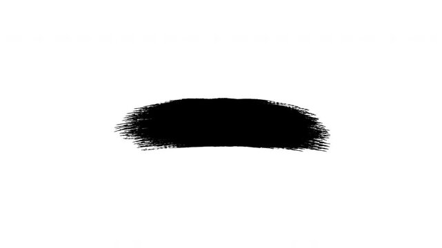 Hand painting brush stroke, Single paint brush stroke being painted from right to left, hand painting ink brush stroke rectangle animation. alpha channel 4k video