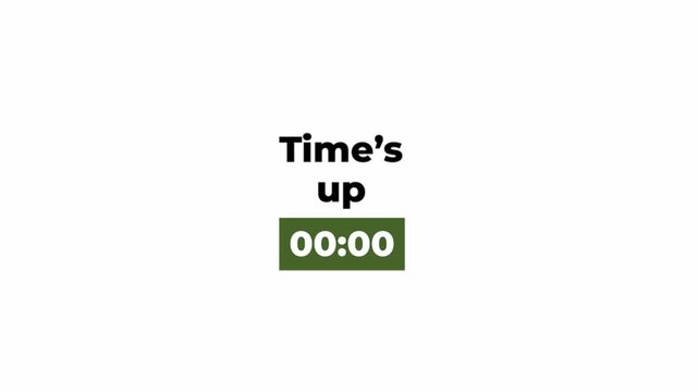 Animated countdown timer with green display on white background