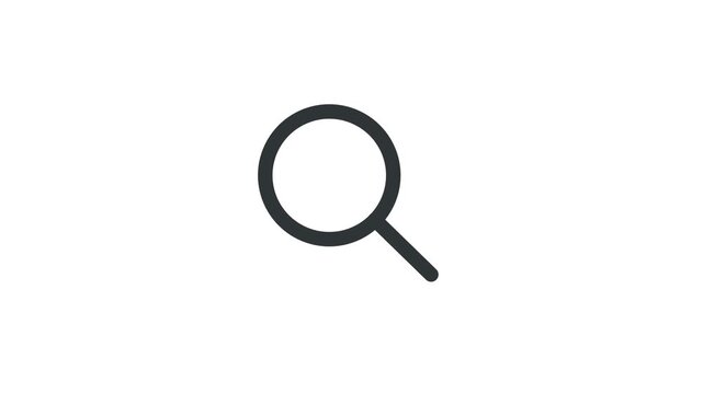minimalist search icon magnifier handle animation