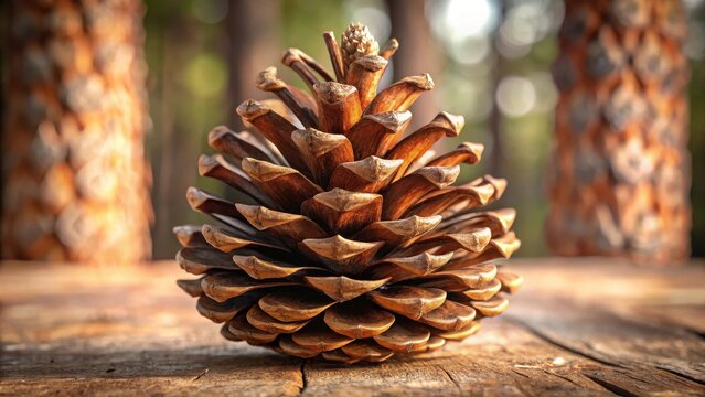 Old brown pinecone isolated on background