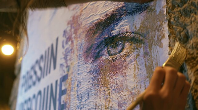 Night Street Poster Installation with Brush
