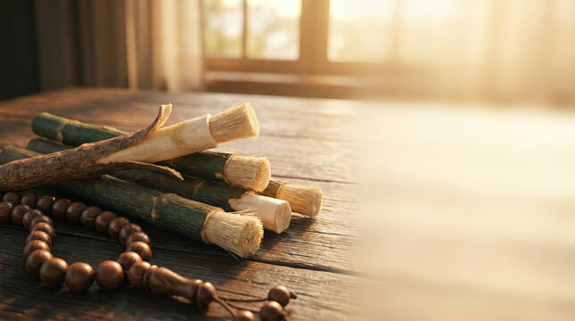 Natural miswak siwak for Islamic oral hygiene and wellness
