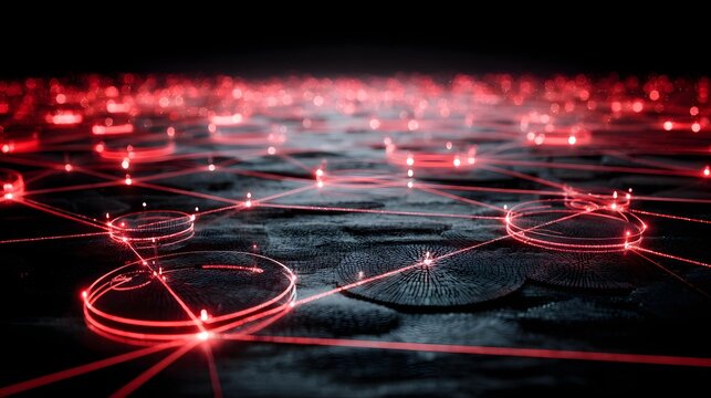 intelligence network visualization with luminous nodes and connecting lines