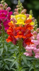 Obraz premium Colorful Snapdragons in Bloom - A Vibrant Floral Display.