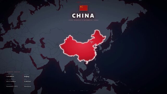 Futuristic digital atlas dashboard highlighting various Asian countries with glowing borders
