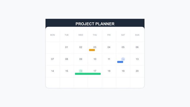 modern business calendar planning animation
