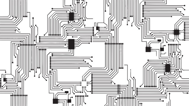 Electronic circuit board trace layout background representing hardware technology infrastructure for tech engineering and digital design use