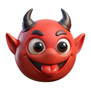 3d rendered playful devil emoji isolated on transparent background