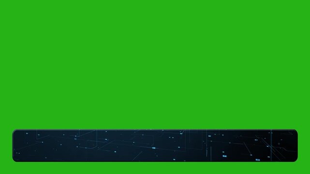 Stylish, abstract, lower third video template with lines and digital elements on a chromakey background. 4K