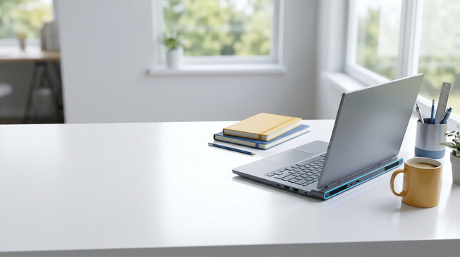 Back-to-school productivity workspace for effective learning and study
