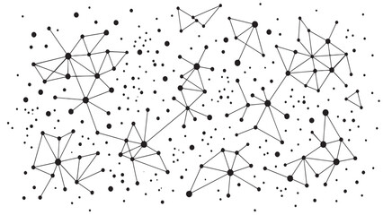 Abstract star constellation and triangulated network pattern with scattered nodes for data visualization science and technology design © Abdul