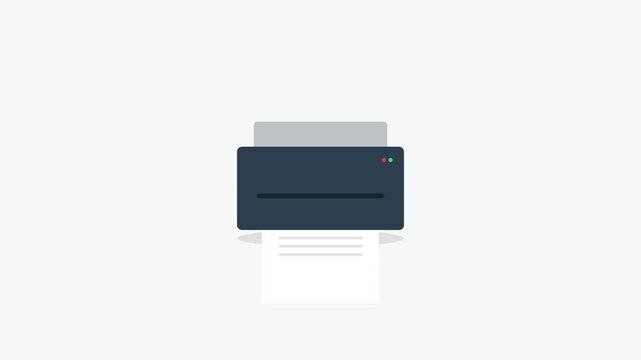 printer icon paper output loop animation