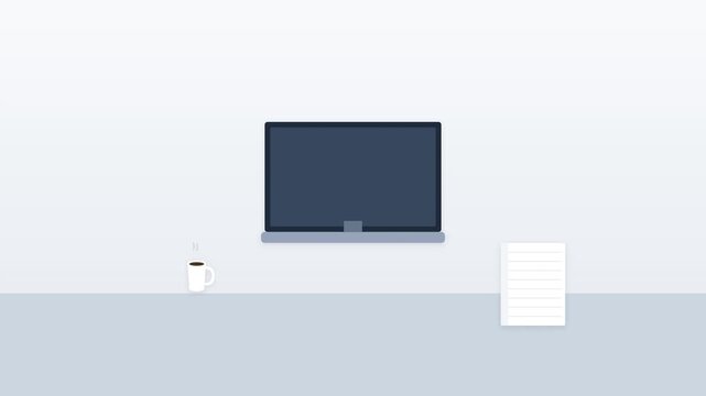 professional office workspace flat design animation