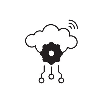 Cloud Service Icon Isolated on White Background Illustration