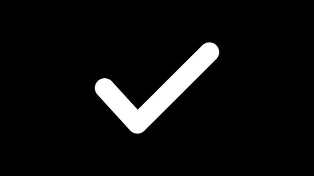 success checkmark animation white black 4k
