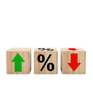 Up and down percentage arrows in boxes