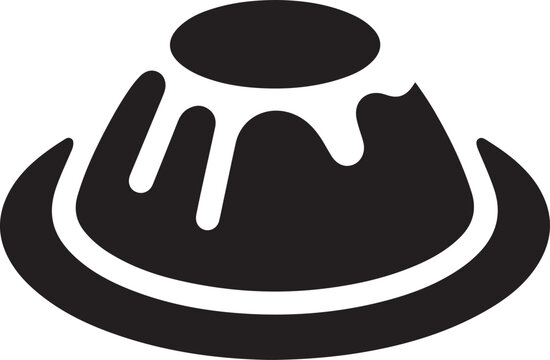 pudding jelly icon. logo Vector Black silhouettes