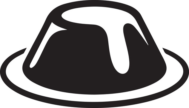 pudding jelly icon. logo Vector Black silhouettes