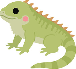 Obraz premium Cute Iguana Flat Design Illustration