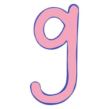 Pastel Doodle Lowercase Letter G Illustration