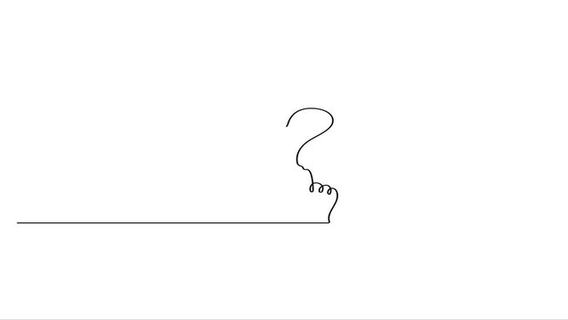 Animated self drawing Continuous line drawing Question mark, line art, minimalist design, symbol, icon