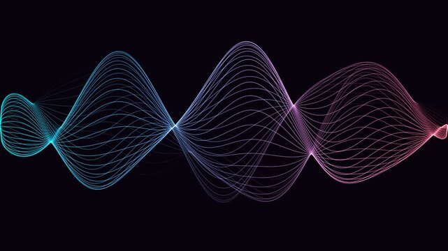 Wave Ribbon Elegant Smooth Flowing Abstract Line Background Seamless Loop 4K