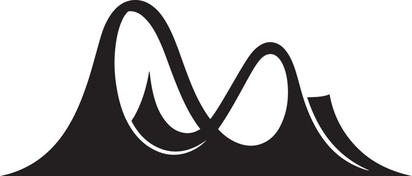 amusement park roller coaster icon. logo Vector Black silhouettes