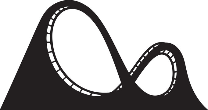 amusement park roller coaster icon. logo Vector Black silhouettes