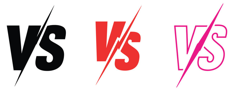 VS, versus competition battle icon, rivalry comparison concept, fight challenge symbol, competitive matchup badge, ranking duel illustration, vector outline style for app interface design, isolated 