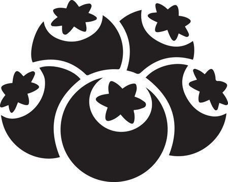 fruits blueberry icon. logo Vector Black silhouettes