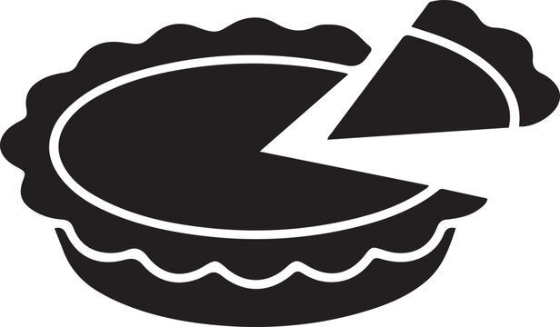 pie icon. logo Vector Black silhouettes