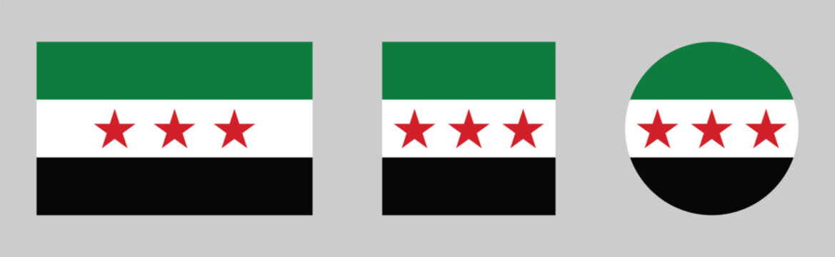 Syrian opposition flag icon featuring basic rectangle square and circle  shapes vector illustration