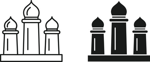 Islamic domes architecture illustration comparison © Muslim