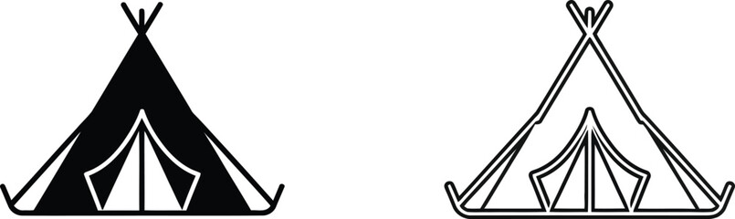 Traditional teepee and tipis vector illustration © Muslim