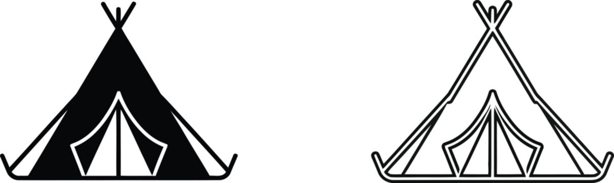 Traditional teepee and tipis vector illustration
