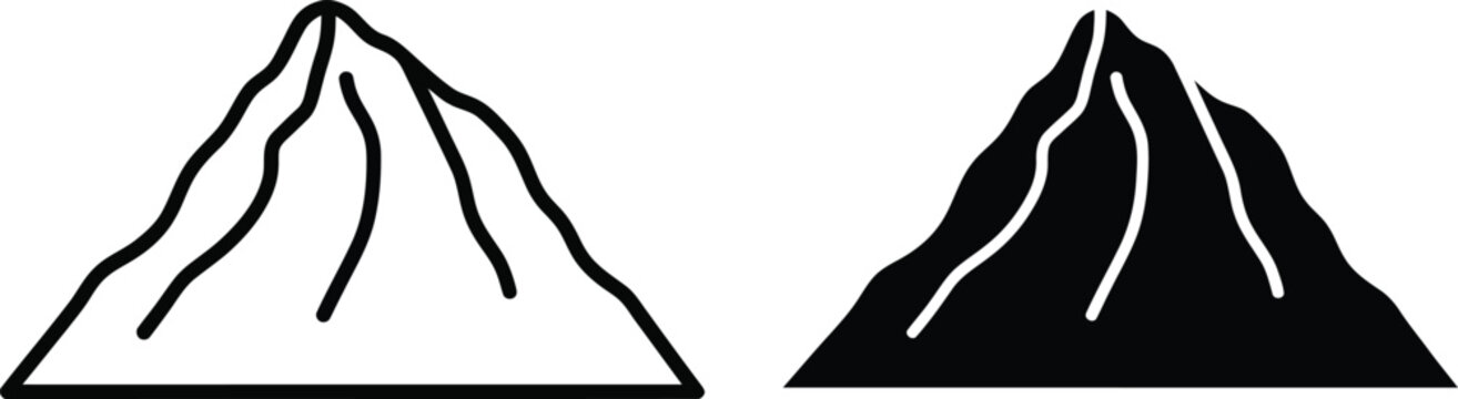 Simple mountain range illustration with snow peaks