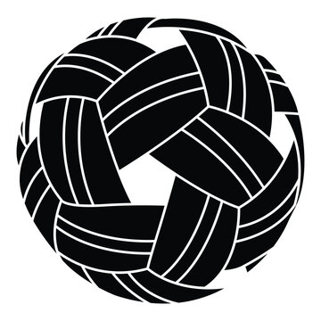 Close-up of a yellow and brown synthetic sepak takraw ball isolated on a white background, vector black