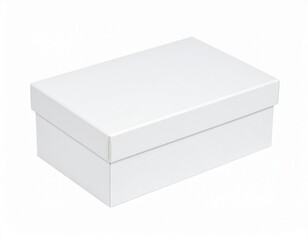 Fototapeta premium Elegant rectangular box with smooth white finish captures attention with its minimalist design in a well-lit studio setting