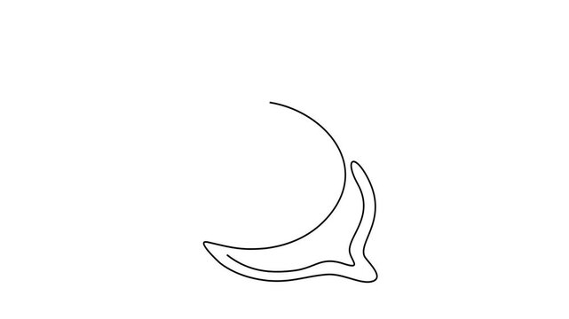 Animated self drawing of continuous line draw of Question Mark Speech Bubble.    Full length one line animation. 4K