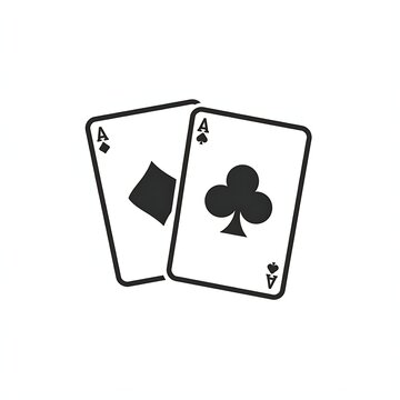 A graphic illustration of two playing cards