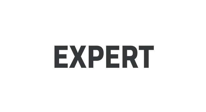 Expertise and Knowledge Concept - Word 'EXPERT' in Bold Capital Letters on White Background